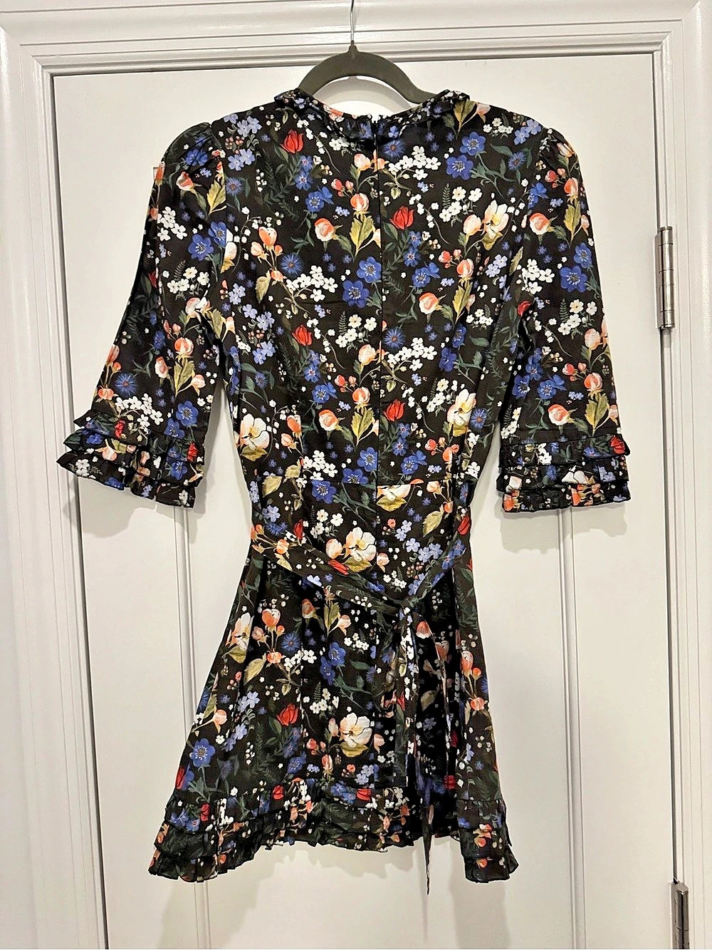 The Vampires Wife Floral Mini Dress in Black & Blue Like New - Picture 4 of 5